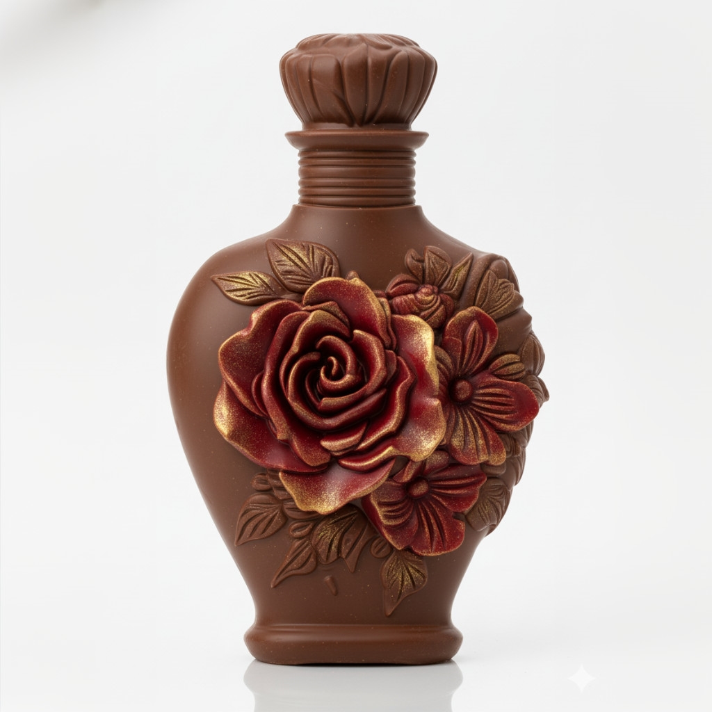 Silikoninė forma - Kvepalų buteliukas su rože