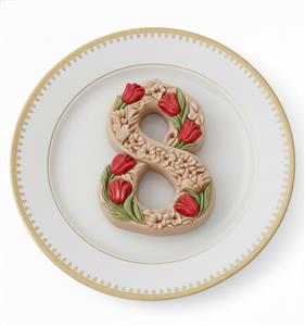 Silikoninė forma - Kovo 8-oji su tulpėmis