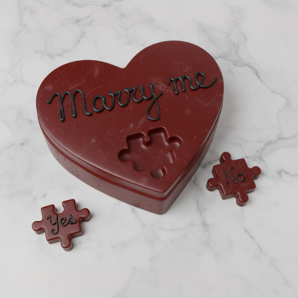 Širdis su dėlionės detale